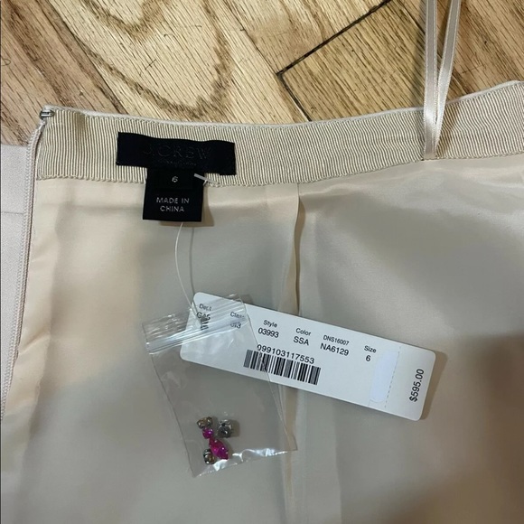 NWT J Crew Collection Fluted Double Crepe Embellished IvorySz 6 03993 $595 RARE! - Picture 7 of 11